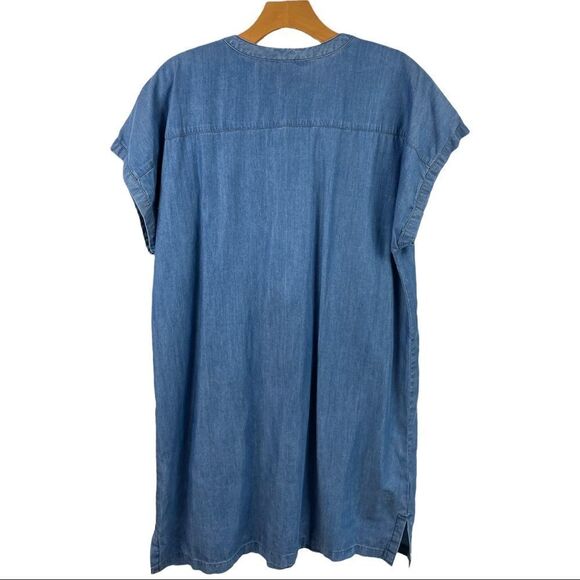 Swimsuits For All Tencel Blue Lace Up Cover Up Dress Size 10/12 - Picture 3 of 6